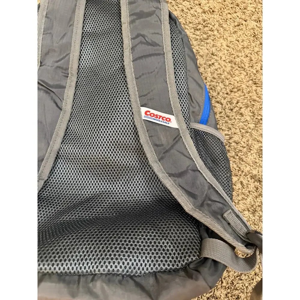 Costco Packable Backpack Gray and Blue